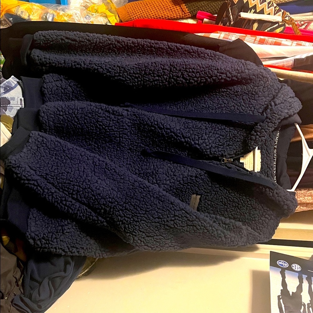 Simply Southern Deep Blue Sherpa Pullover